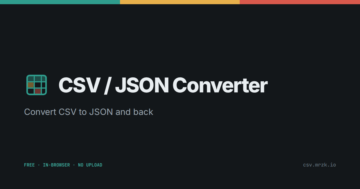CSV / JSON Converter